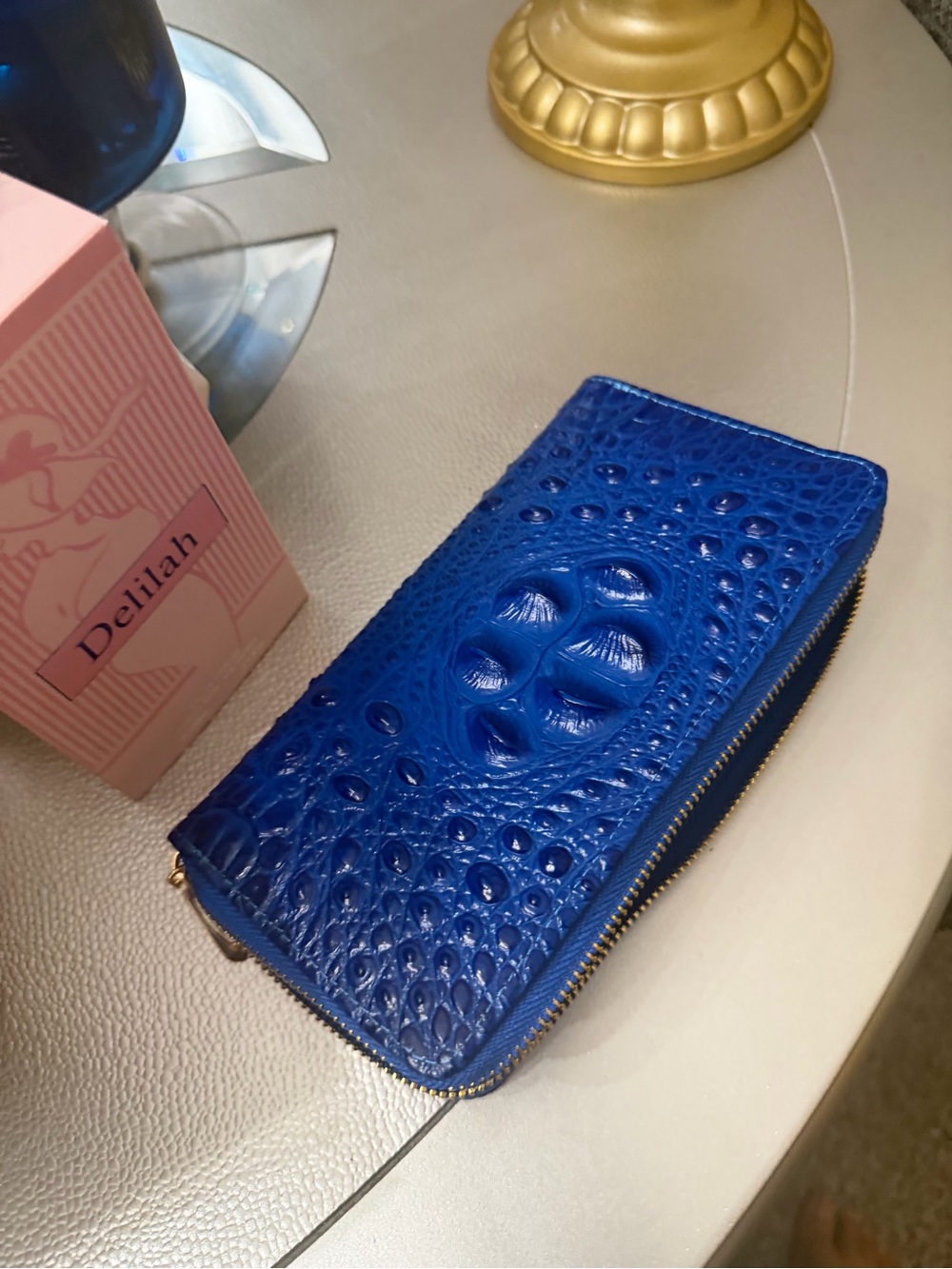 Blue Croc-Texture  Wallet - Picture 4 of 4